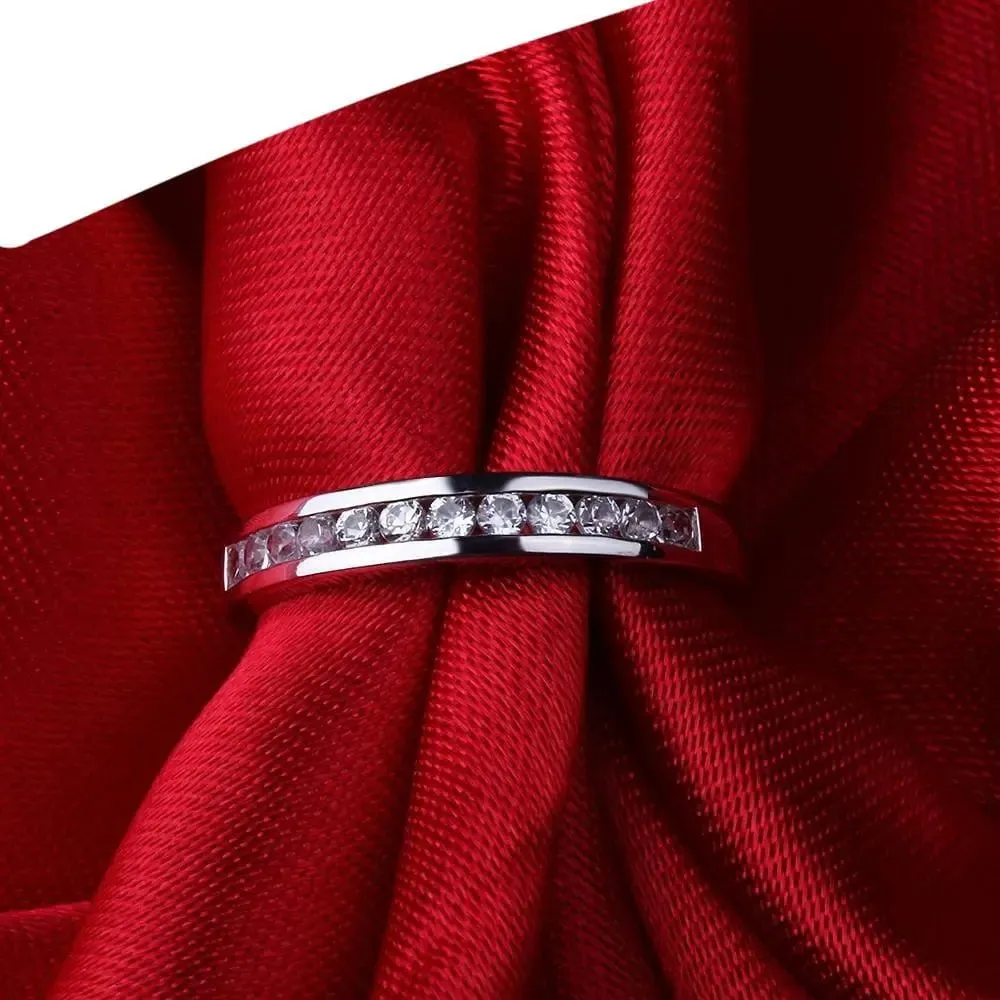 10k White Gold Moissanite Anniversary Wedding Band 0.4ct