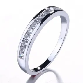 10k White Gold Moissanite Anniversary Wedding Band 0.4ct