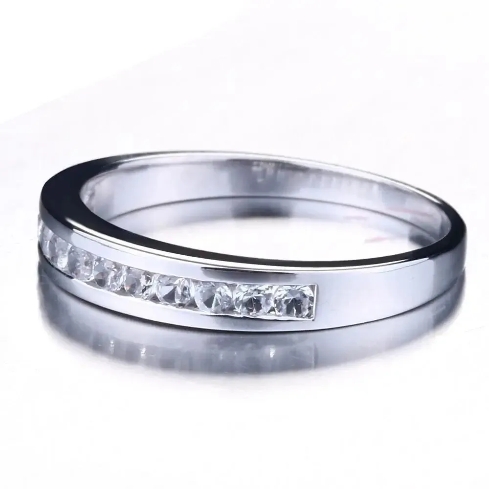 10k White Gold Moissanite Anniversary Wedding Band 0.4ct