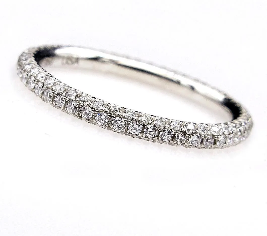 1.30ct Platinum 3 Row Pave Diamond Full Eternity WEDDING ANNIVERSARY Band Ring