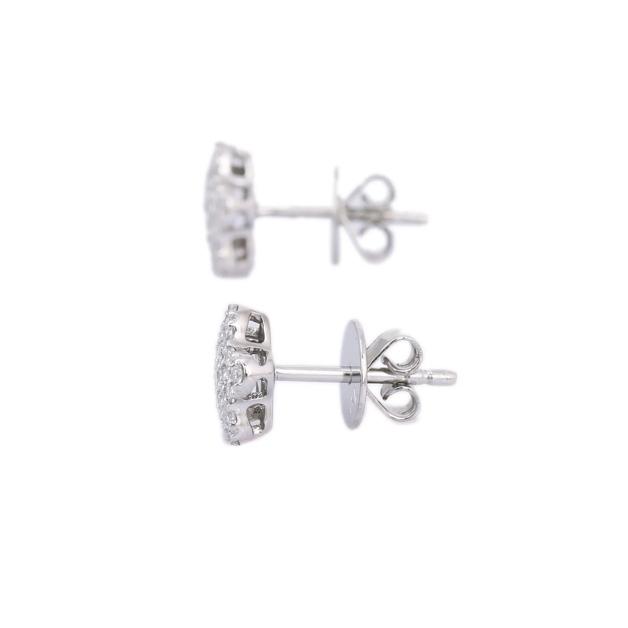 14K White Gold Diamond Studs Earrings