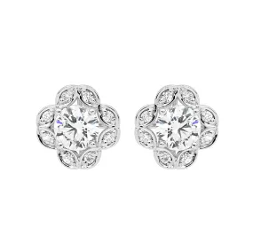 18ct White Gold and Diamond Earrings