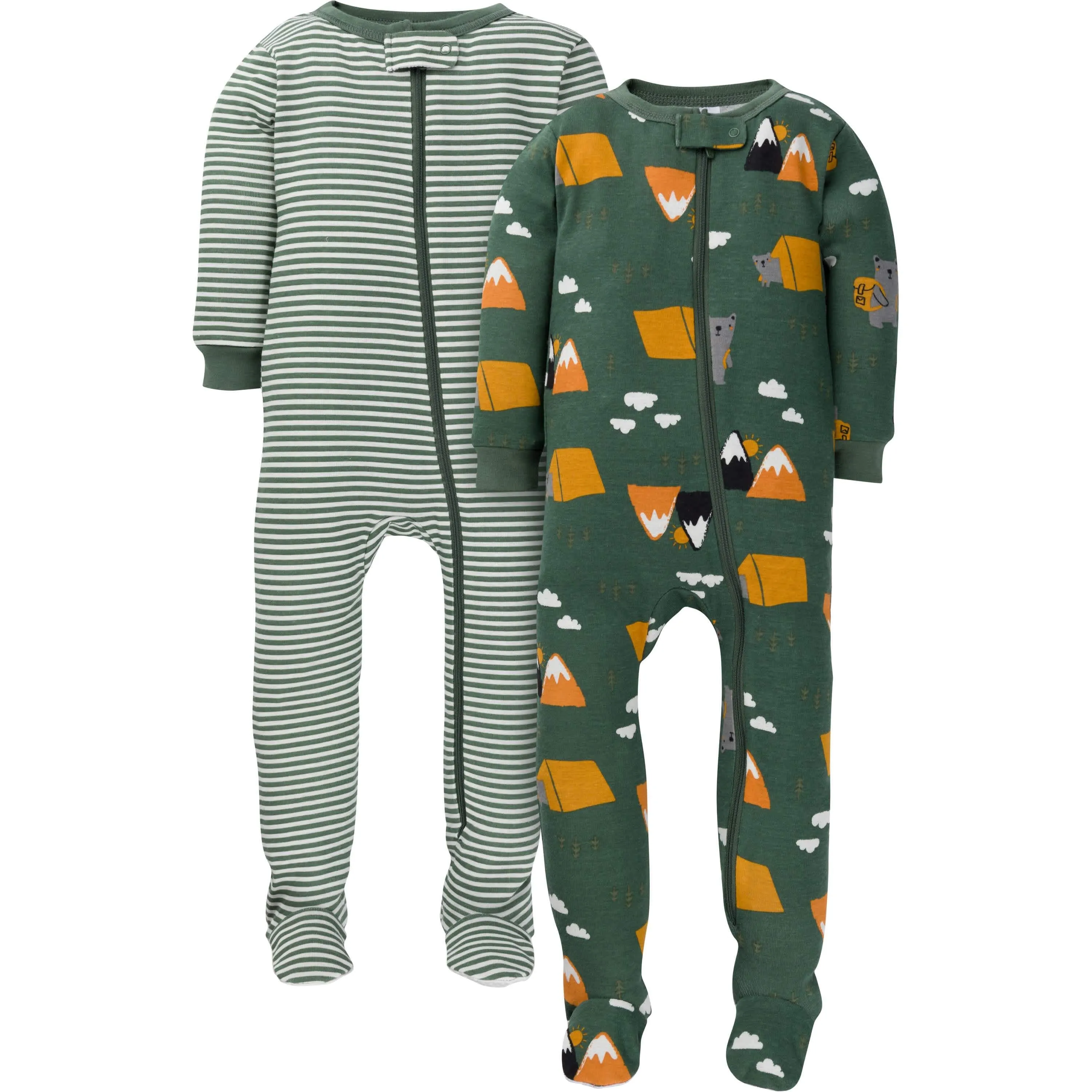 2-Pack Baby & Toddler Boys Camping Snug Fit Footed Cotton Pajamas