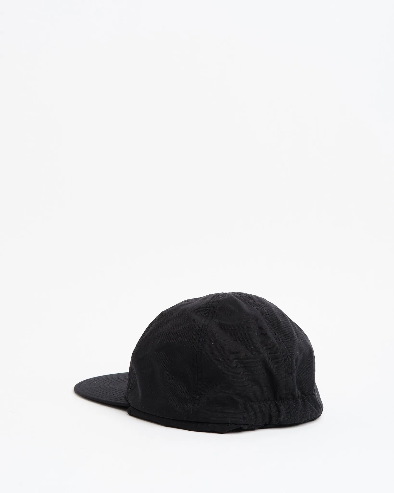 6 Panel Baseball Cap   Ear Flap, Black/Black