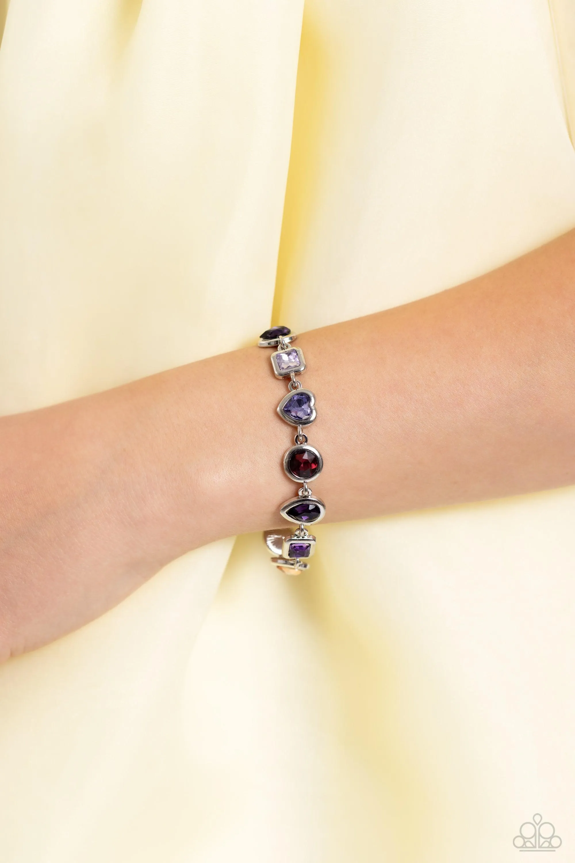 Actively Abstract Purple Rhinestone Bracelet - Paparazzi Accessories