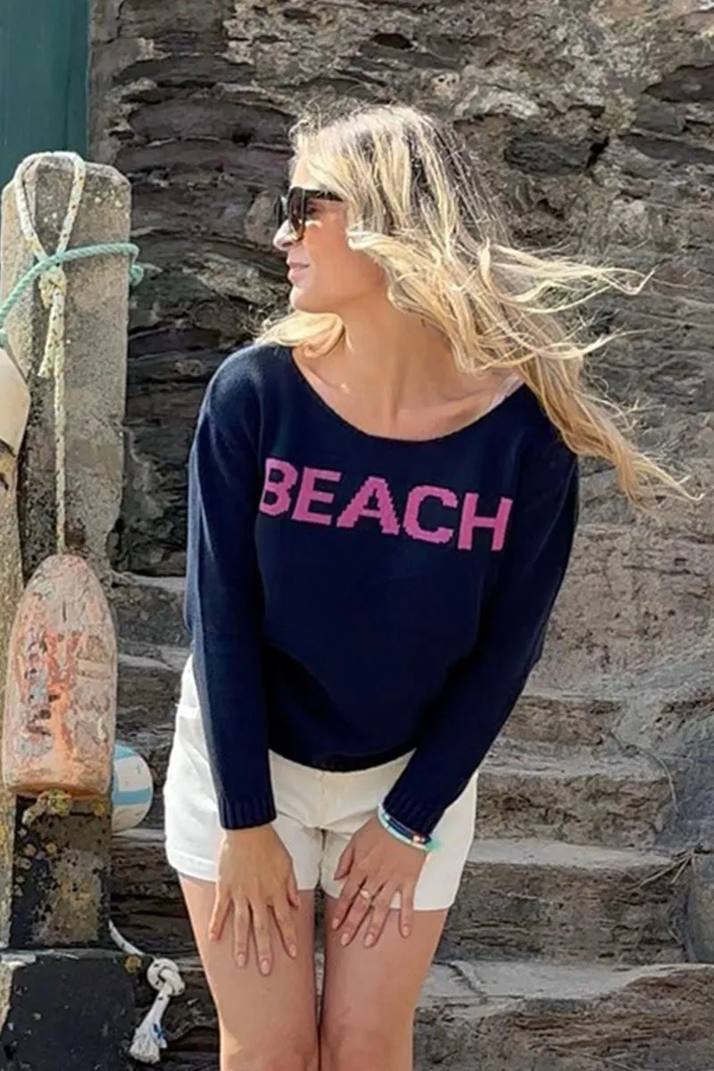 Aloft Beach Knitted Crew - Navy