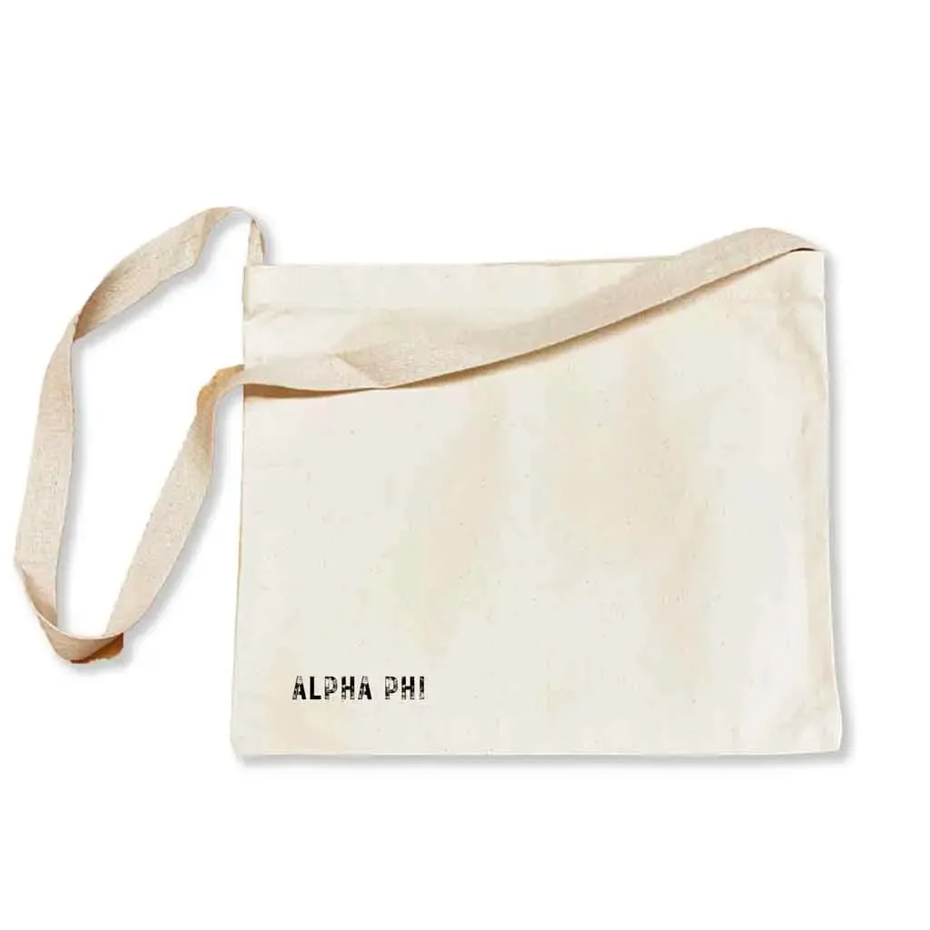 Alpha Phi Sorority Messenger Bag with Cross Body Strap