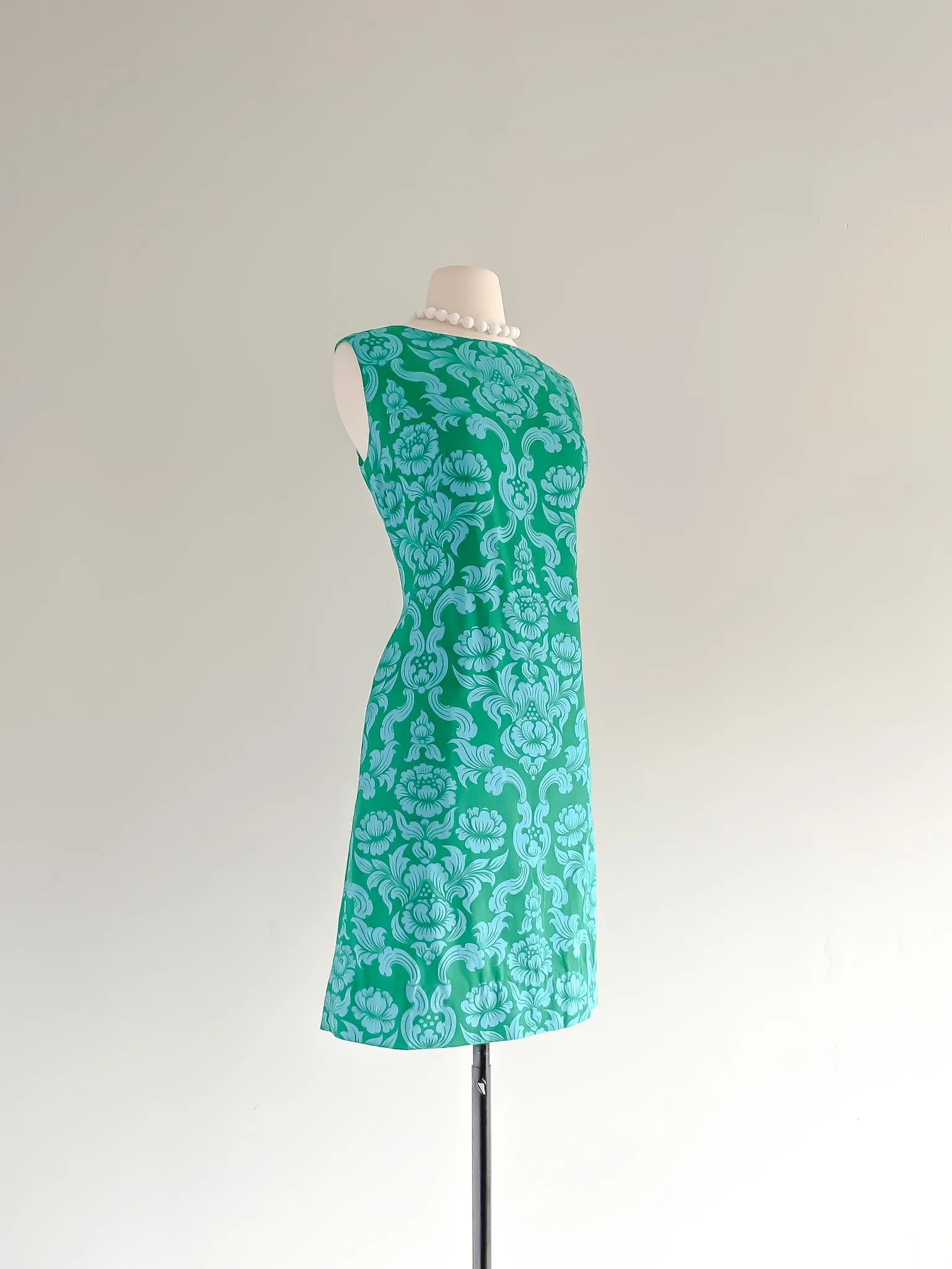 Amazing 1960's Green and Turquoise Paisley Cotton Sundress / Sz M