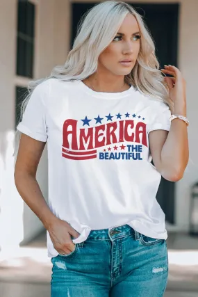 AMERICA THE BEAUTIFUL Graphic Round Neck Tee