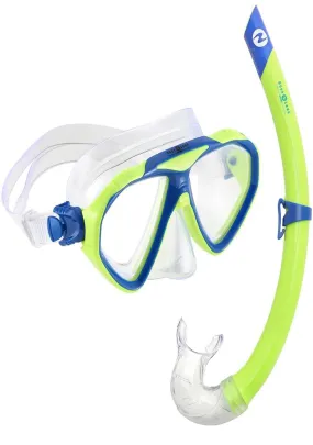 Aqua Lung Panda Junior Mask Snorkel Set Green Blue <br> SC3123141S