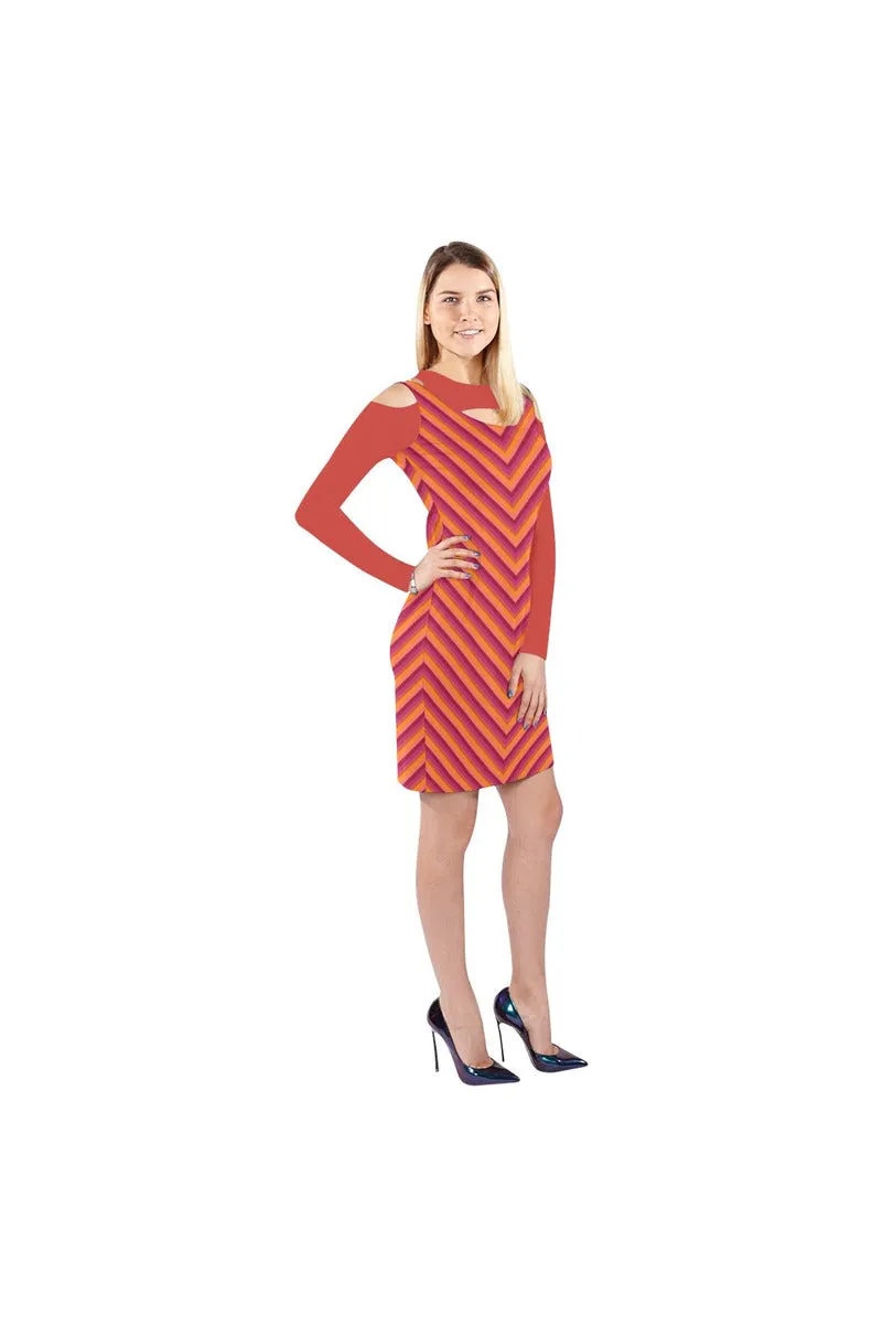 BabyStripes Cold Shoulder Long Sleeve Dress (Model D37)