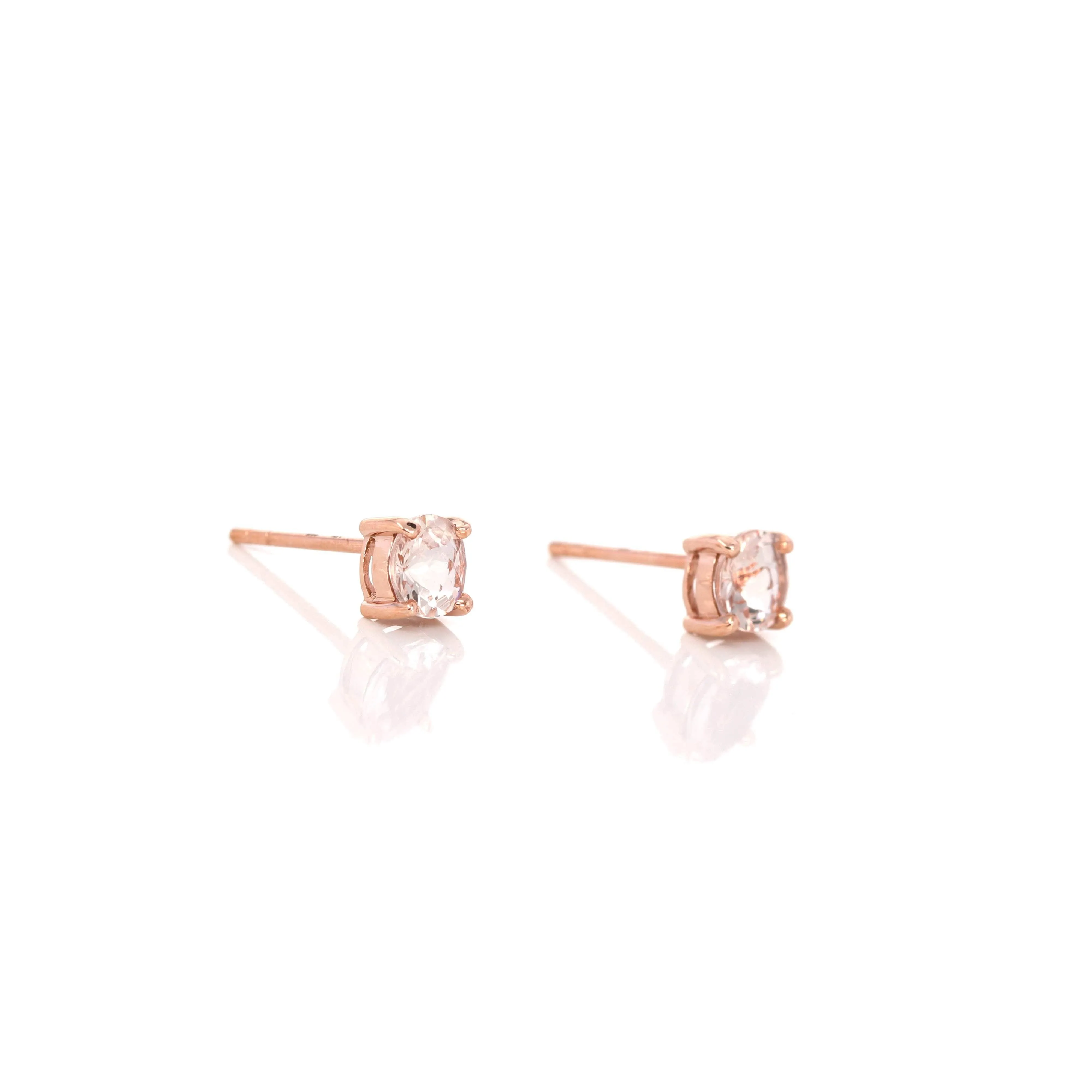 Baikalla 14k Rose Gold 0.95ct Natural Morganite Earrings