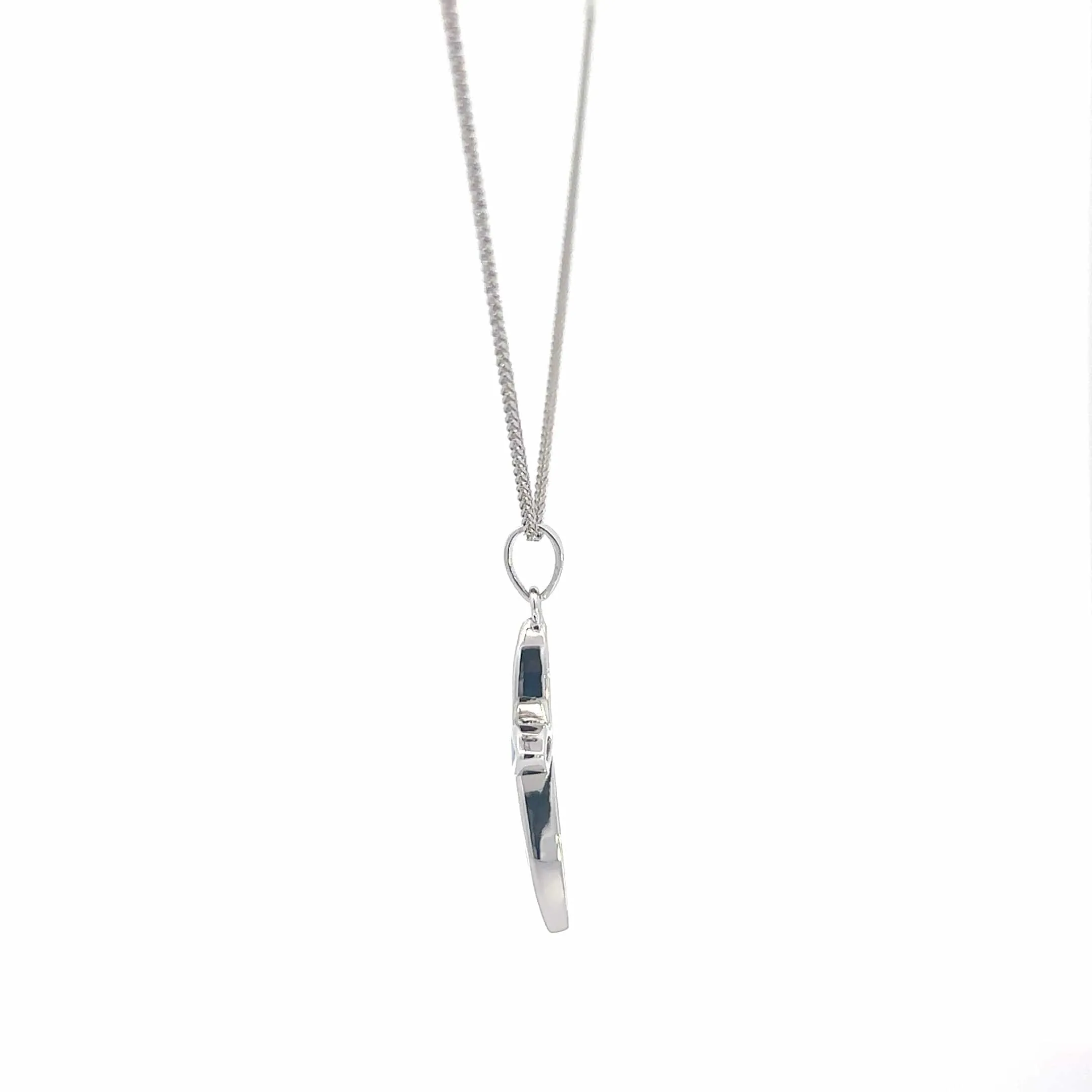 Baikalla Sterling Silver Lab-Made Opal Pendant Necklace