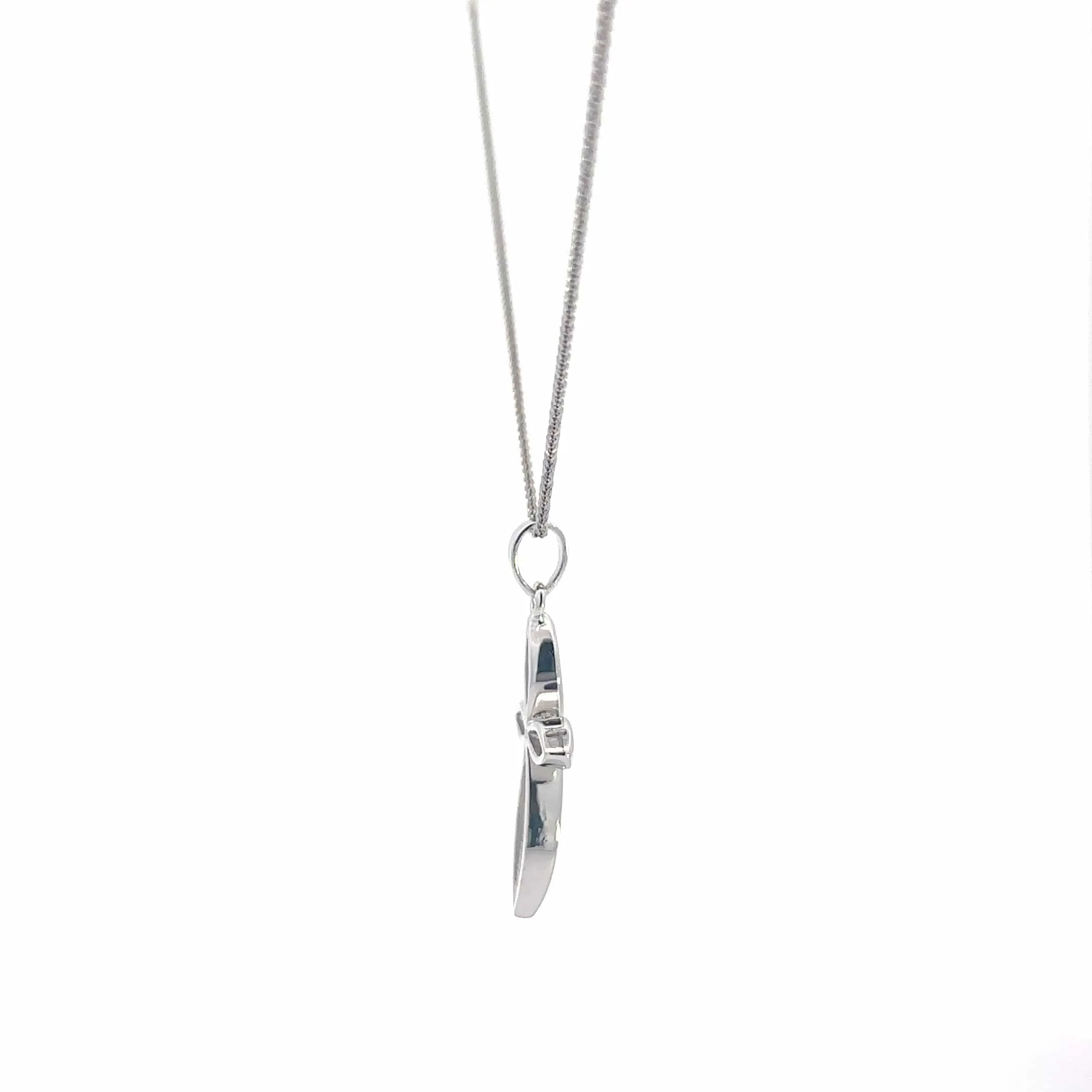 Baikalla Sterling Silver Lab-Made Opal Pendant Necklace