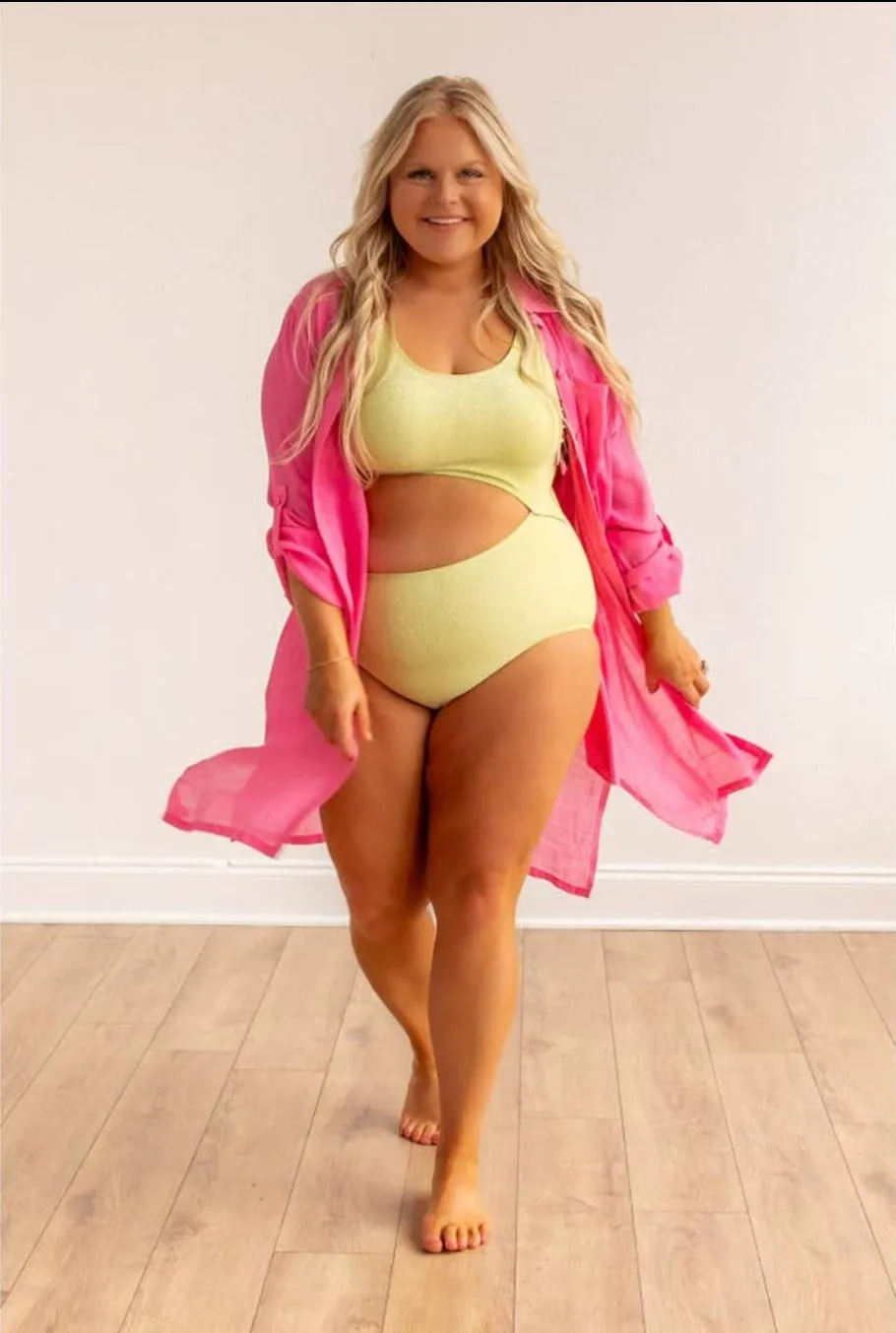 Bliss Shimmer 1 Piece Swimsuit-Yellow