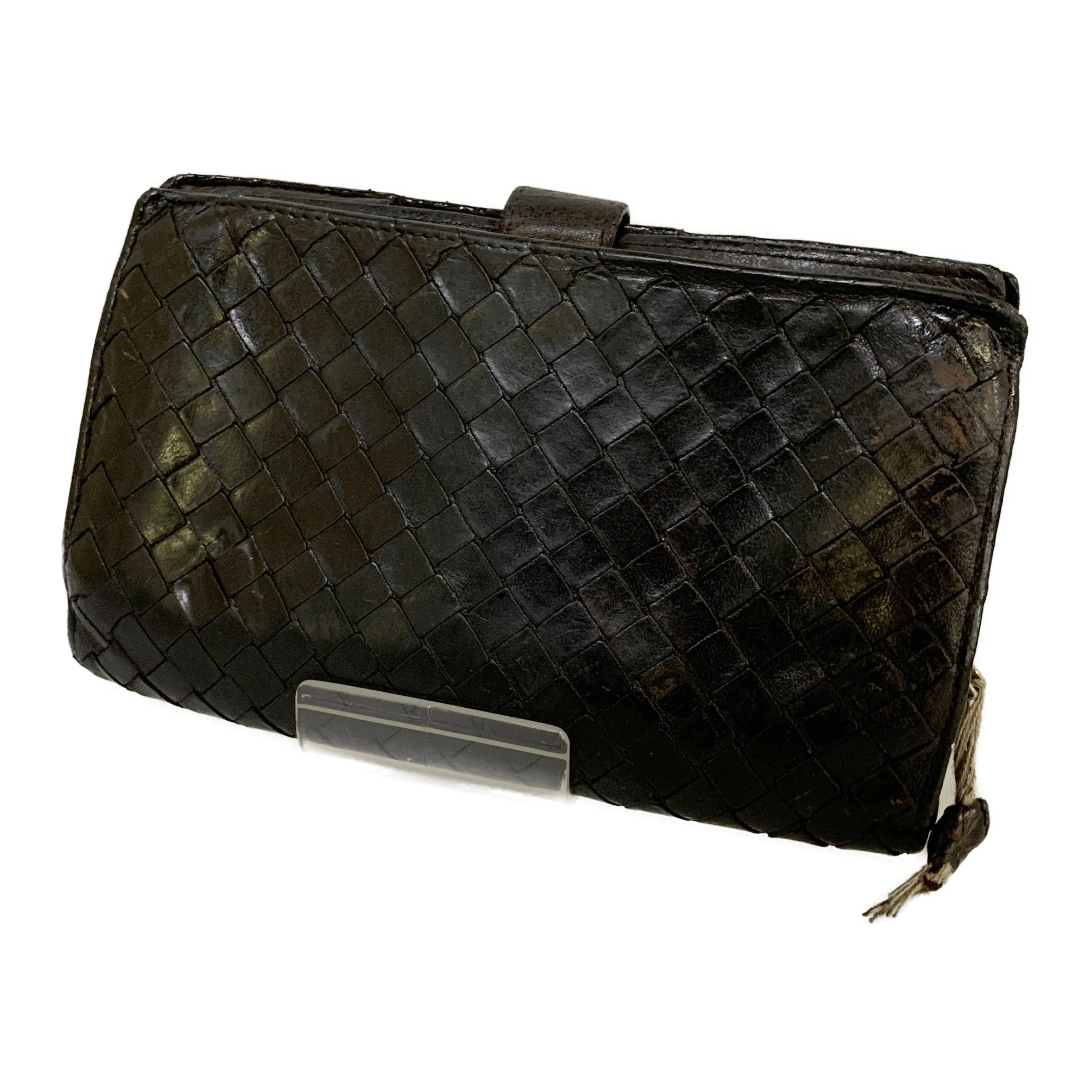 #BOTTEGA VENETA/Bifold Wallet/BLK/Leather