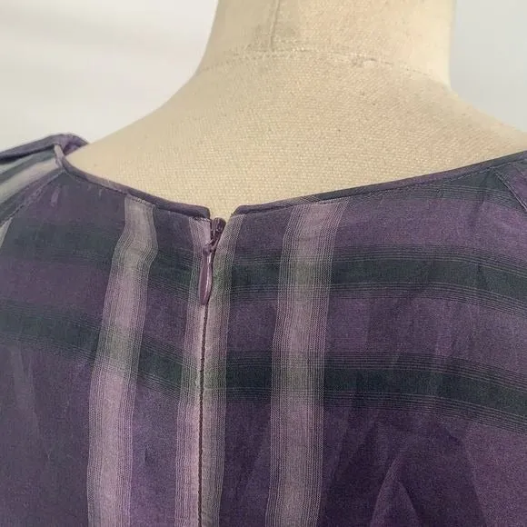 Burberry NWOTpurple silk plaid dress