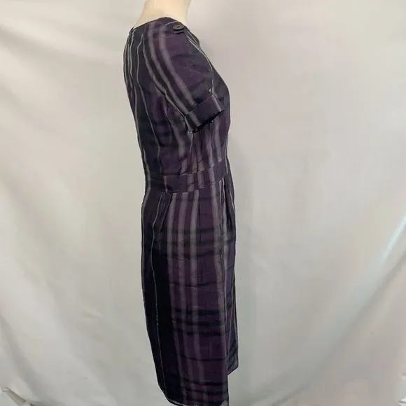 Burberry NWOTpurple silk plaid dress