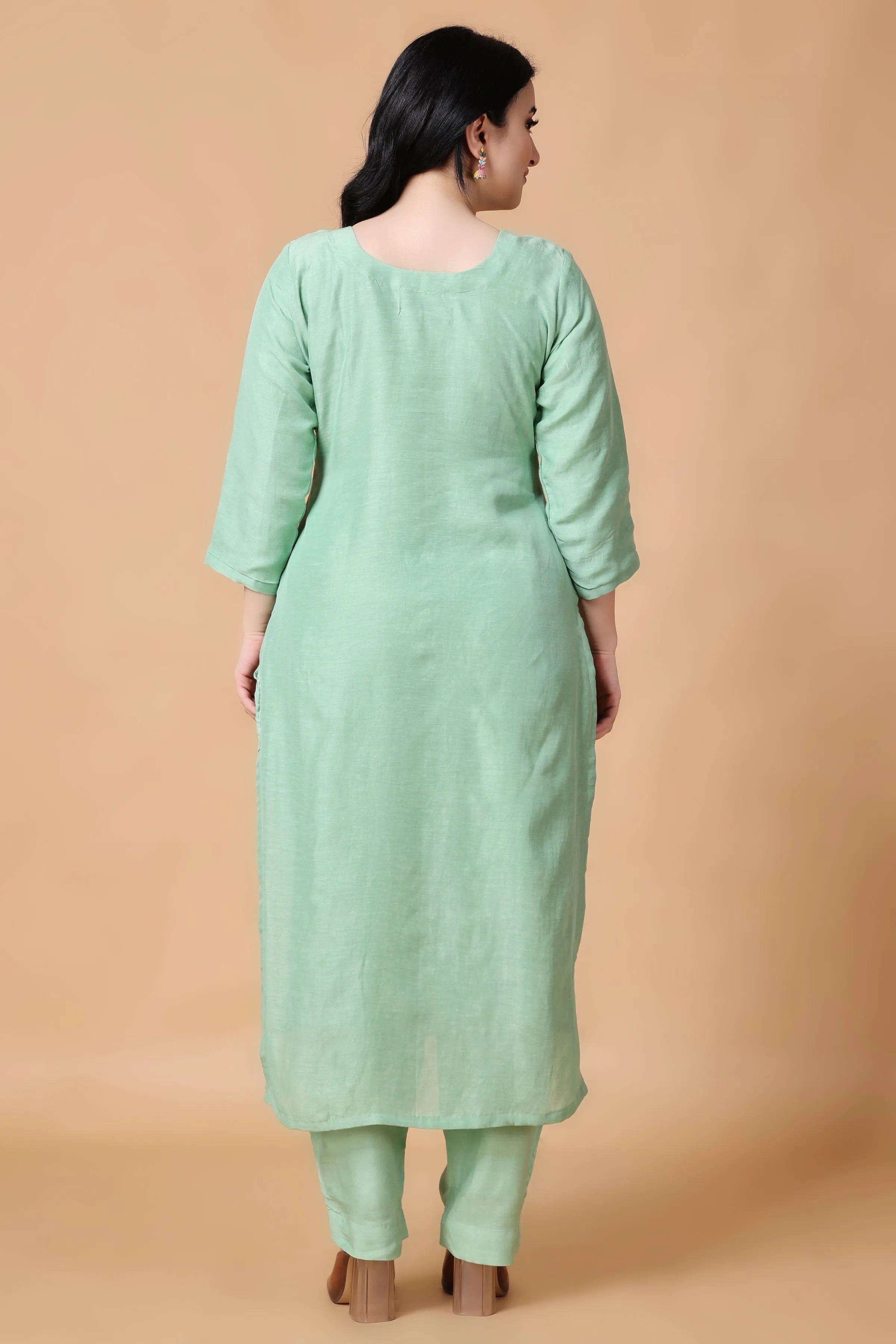 Canton Jade Jacquard Linen Suit