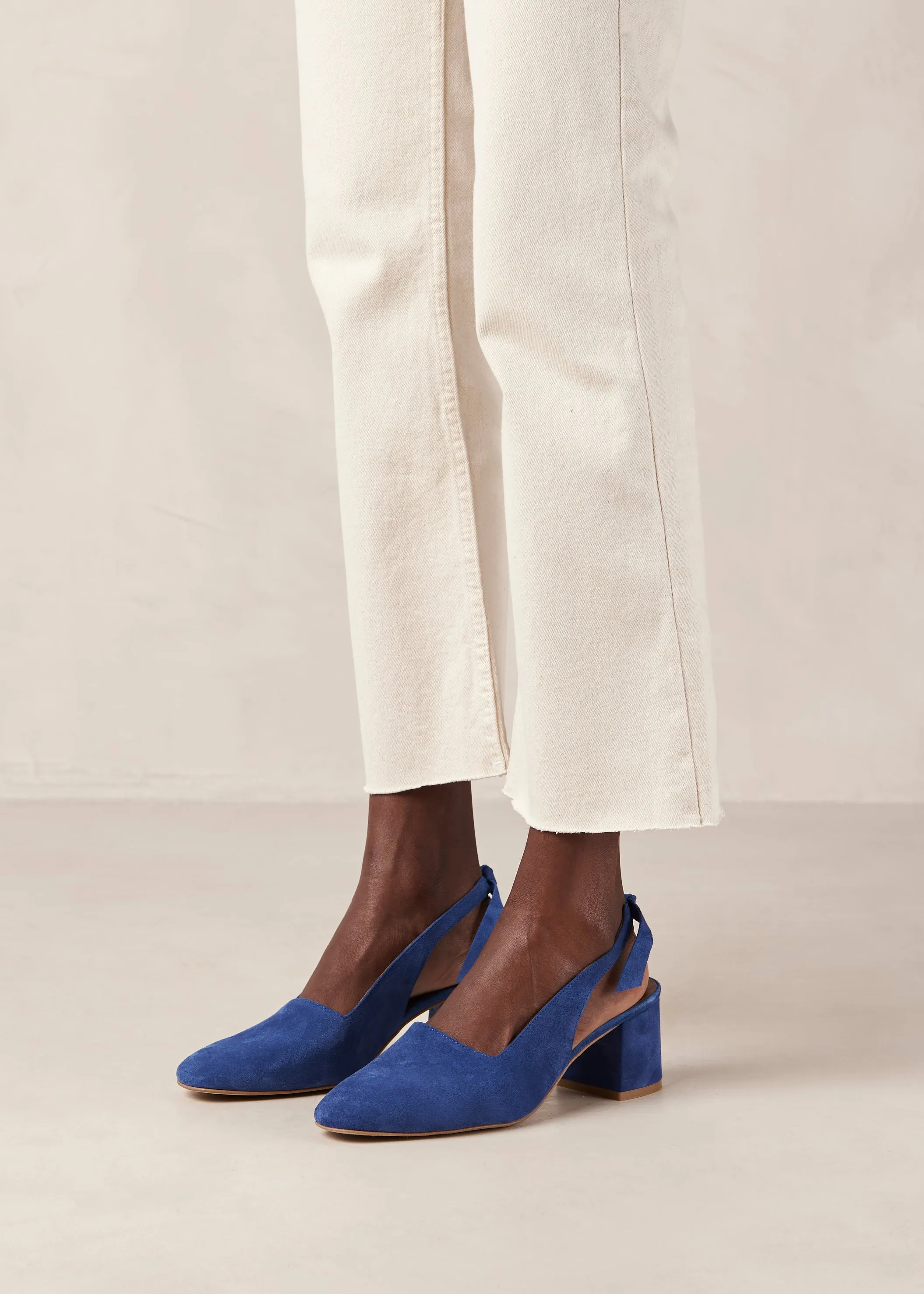 Charlotte Blue Leather Pumps