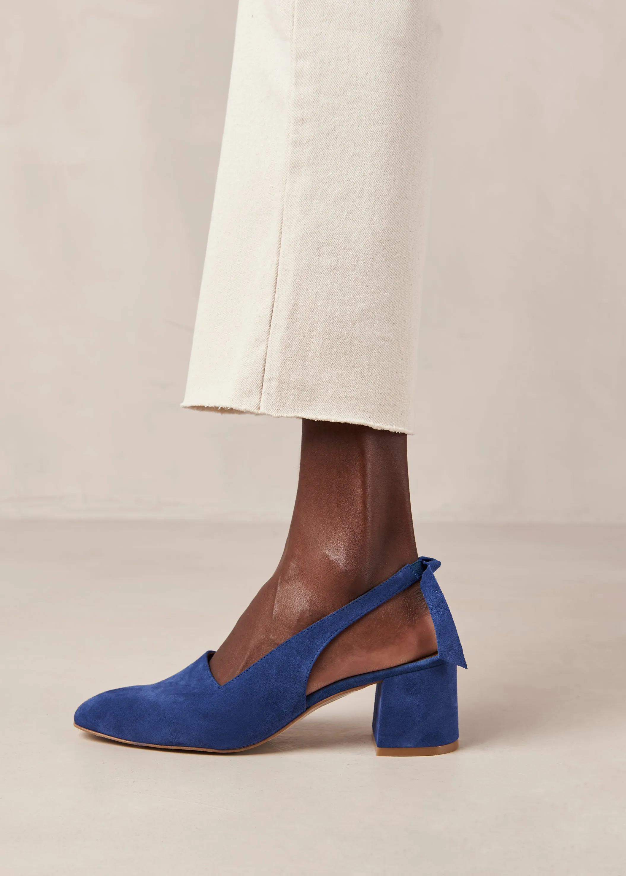 Charlotte Blue Leather Pumps