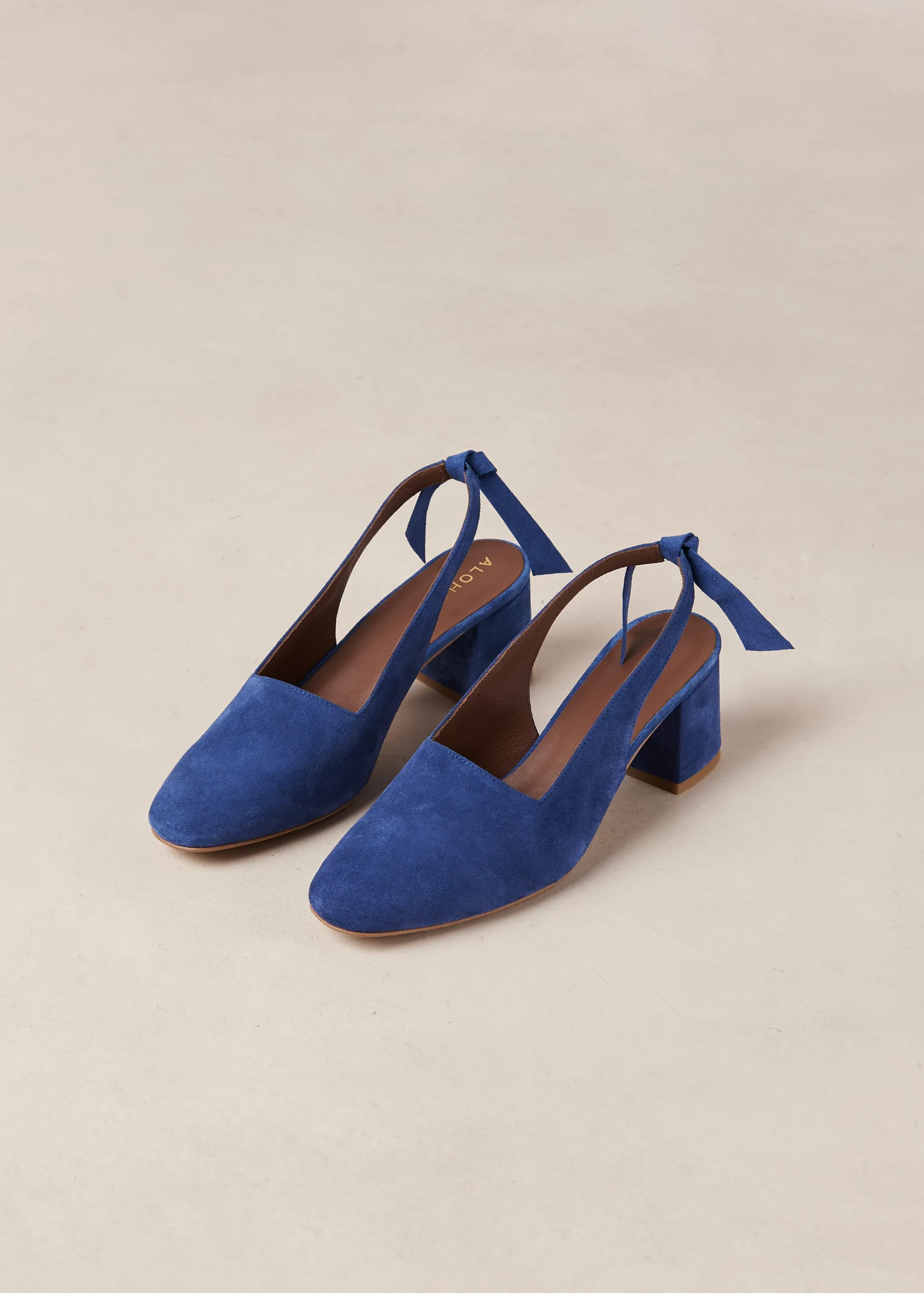 Charlotte Blue Leather Pumps