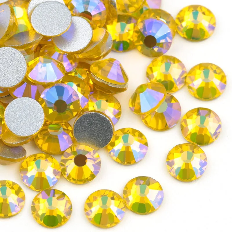 Citrine ab glass rhinestones