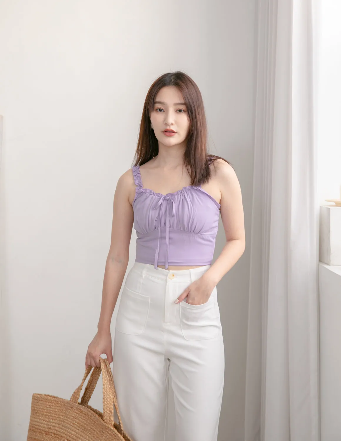 Claudia Ruched Top in Lilac