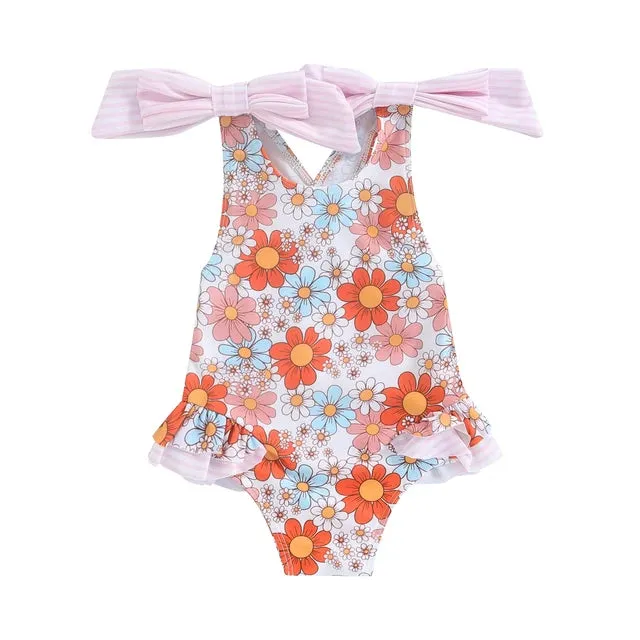 CORALIE Flower Bowtie Swimsuit