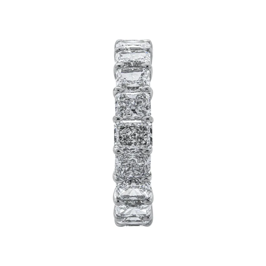 CRYSTAL 6 Carat Radiant Cut Diamond Eternity Band in Platinum 30 pointer GIA Certified By Mike Nekta SIZE 6