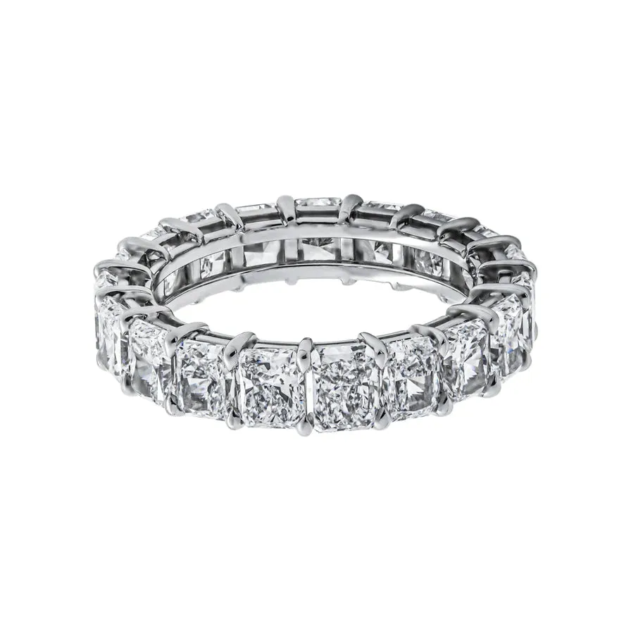 CRYSTAL 6 Carat Radiant Cut Diamond Eternity Band in Platinum 30 pointer GIA Certified By Mike Nekta SIZE 6