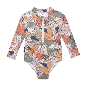 Crywolf Long Sleeve Swimsuit Tropical Floral