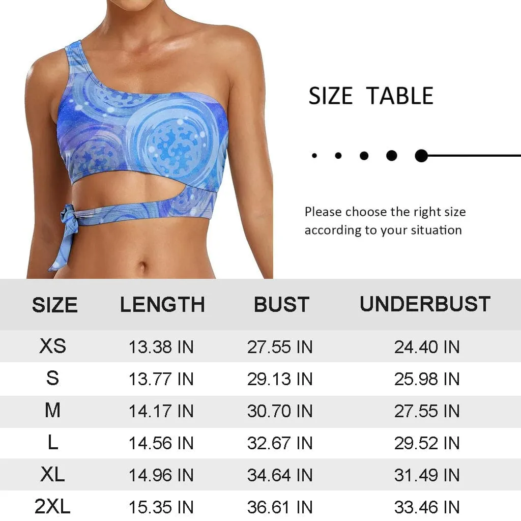 Custom Seamless Face Bikini Top&Bottom One Shoulder Bikini Top Split Bikini