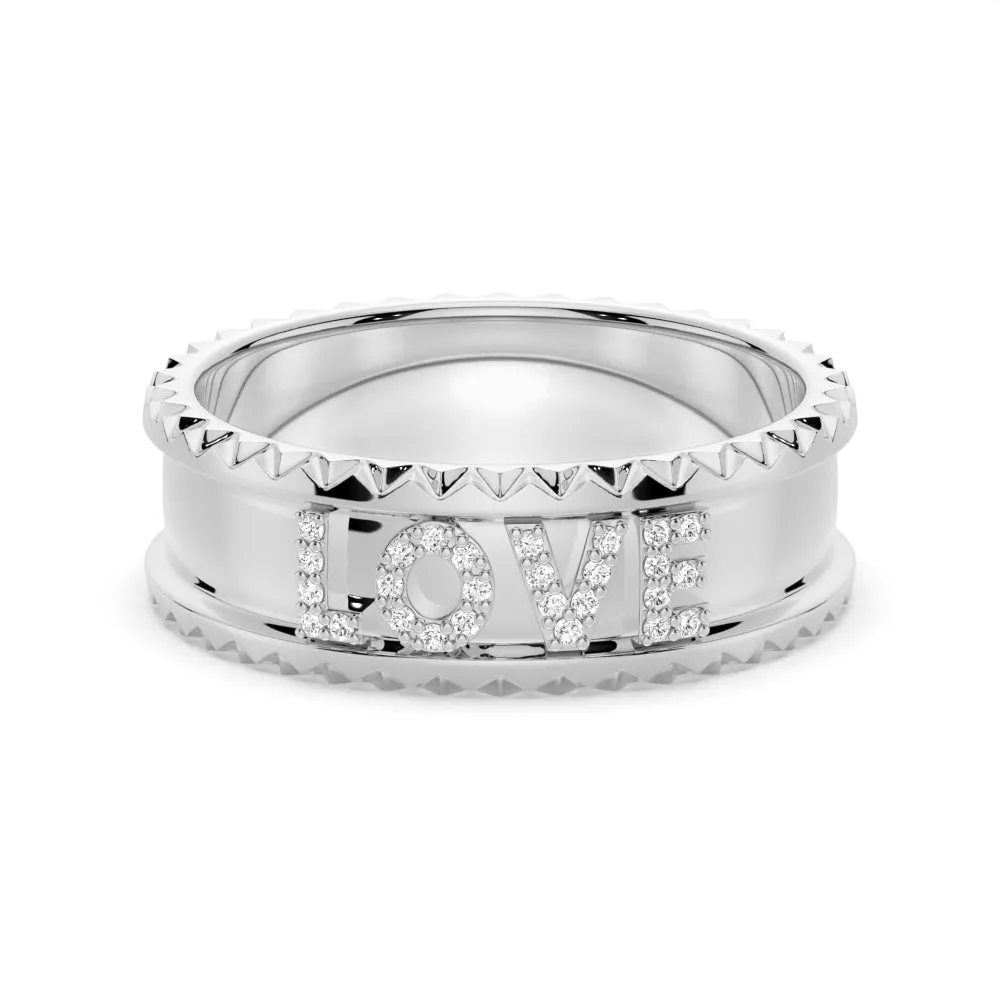 Custom Signature "LOVE" Wedding Band