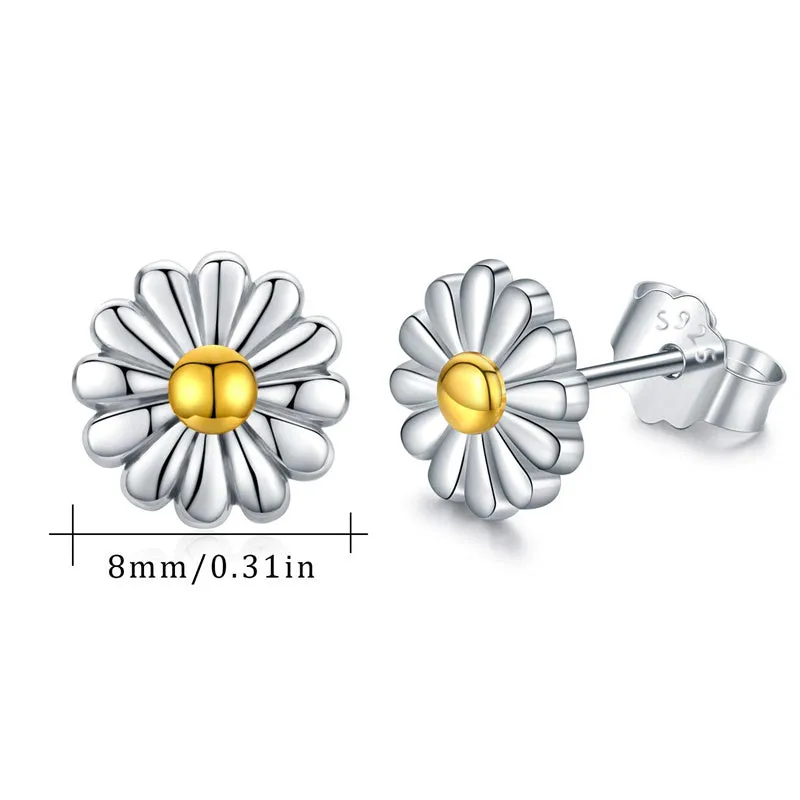 Daisy Stud Earrings 925 Sterling Silver Daisy Flower Earrings Daisy Gift for Women