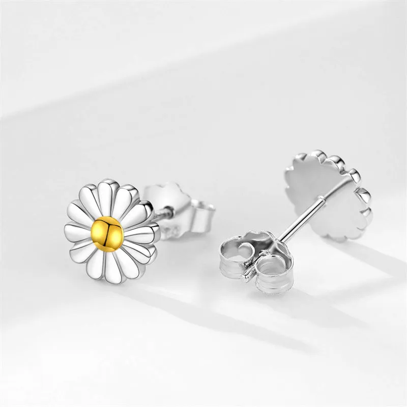 Daisy Stud Earrings 925 Sterling Silver Daisy Flower Earrings Daisy Gift for Women