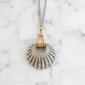 DANGELA vintage crystal shell pendant necklace