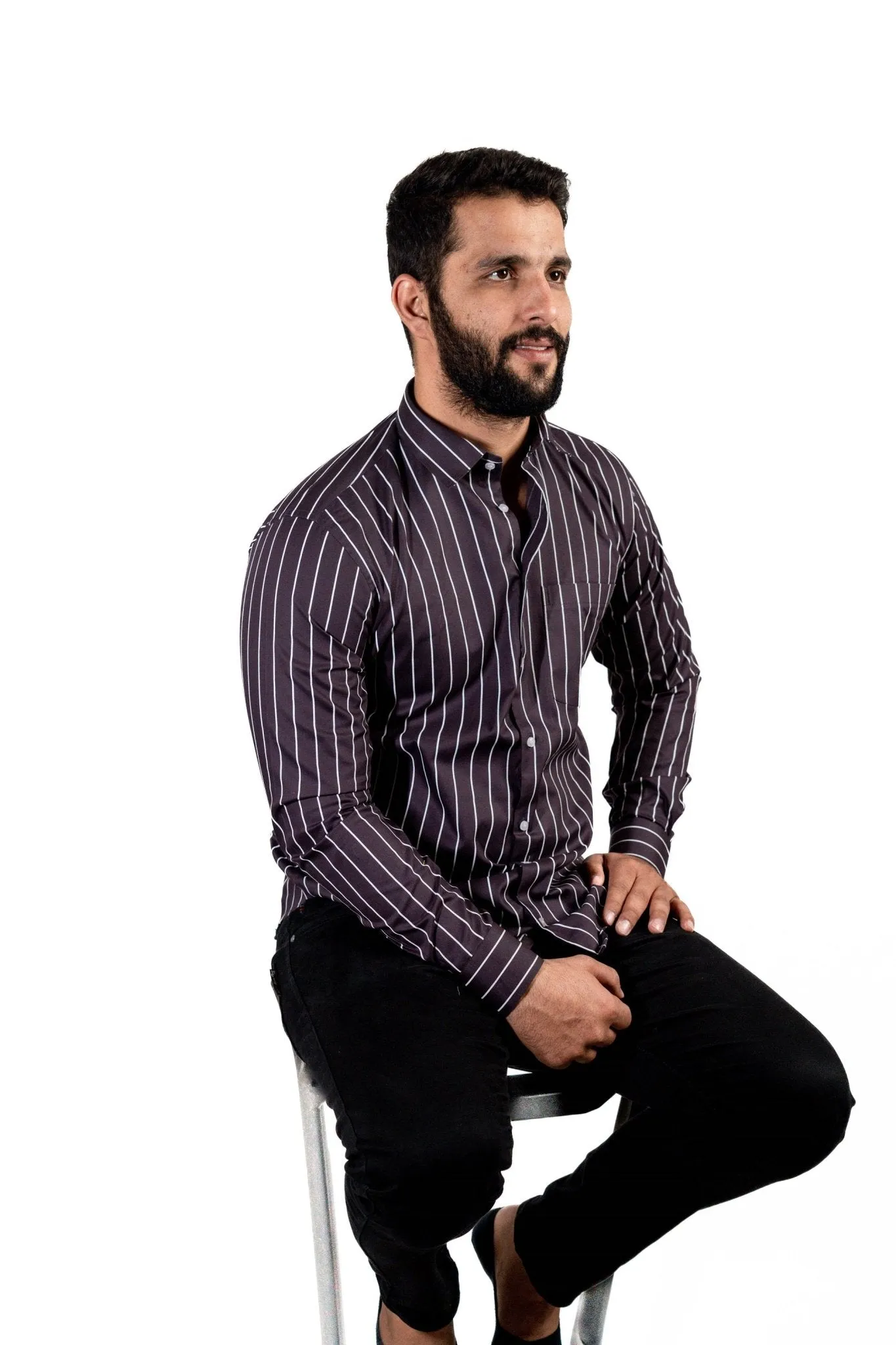 Dark Purple Color Pure Cotton Lining Shirt For Men