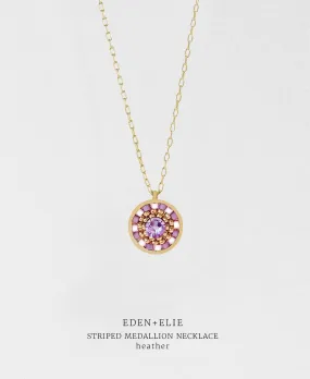 EDEN   ELIE Striped Medallion necklace - Heather