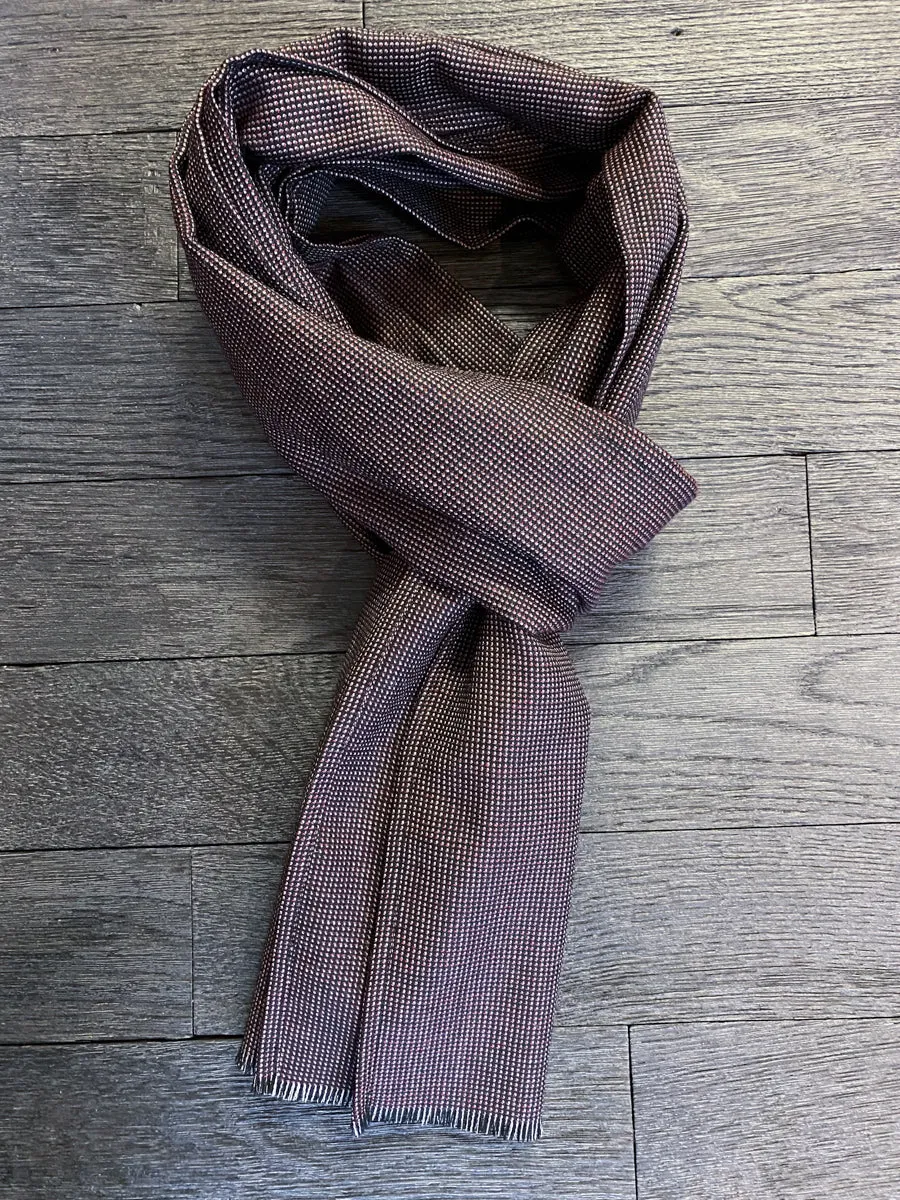 EGGPLANT MOTTLED VIRGIN WOOL SCARF "PIERRE"