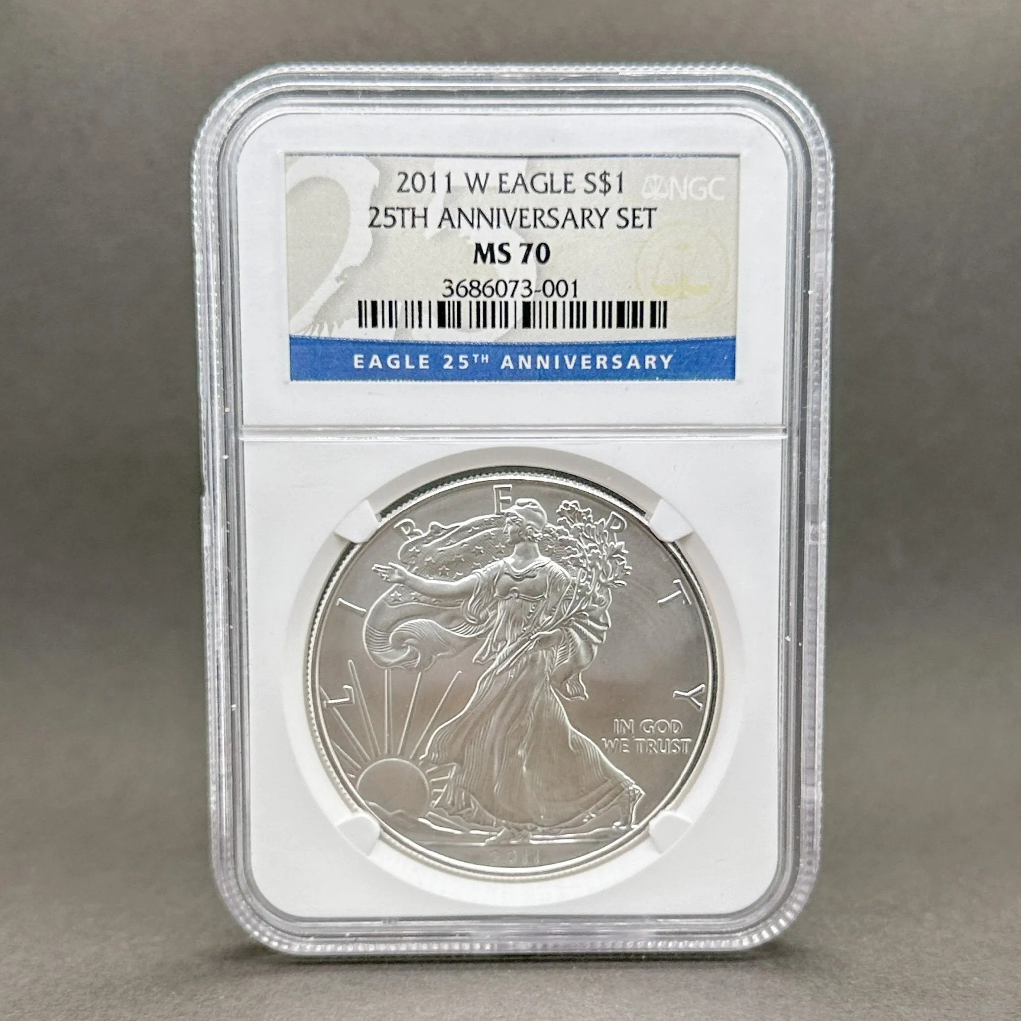 Estate 99.9% Fine Silver 2011 W Eagle 25th Anniversary NGC MS 70