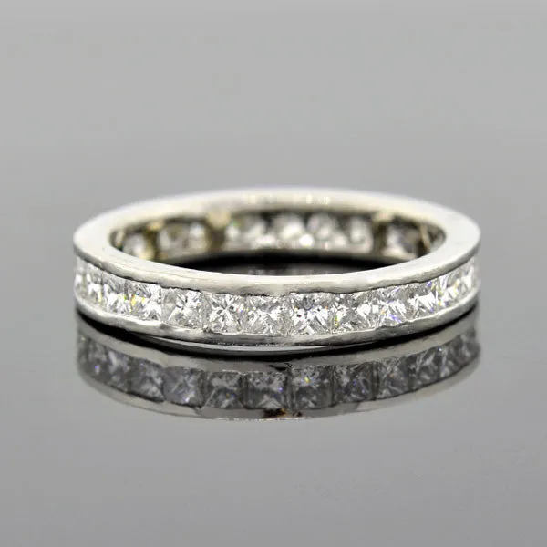 Estate Platinum Princess Cut Diamond Eternity Band 2.00ctw