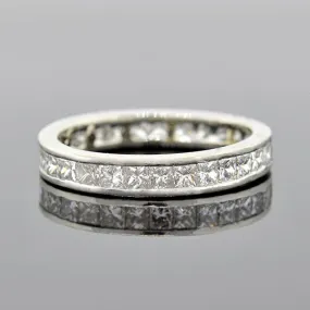 Estate Platinum Princess Cut Diamond Eternity Band 2.00ctw