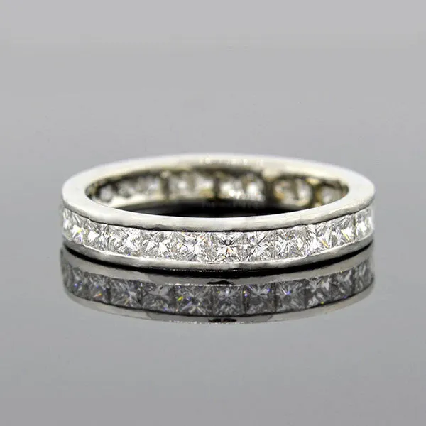 Estate Platinum Princess Cut Diamond Eternity Band 2.00ctw