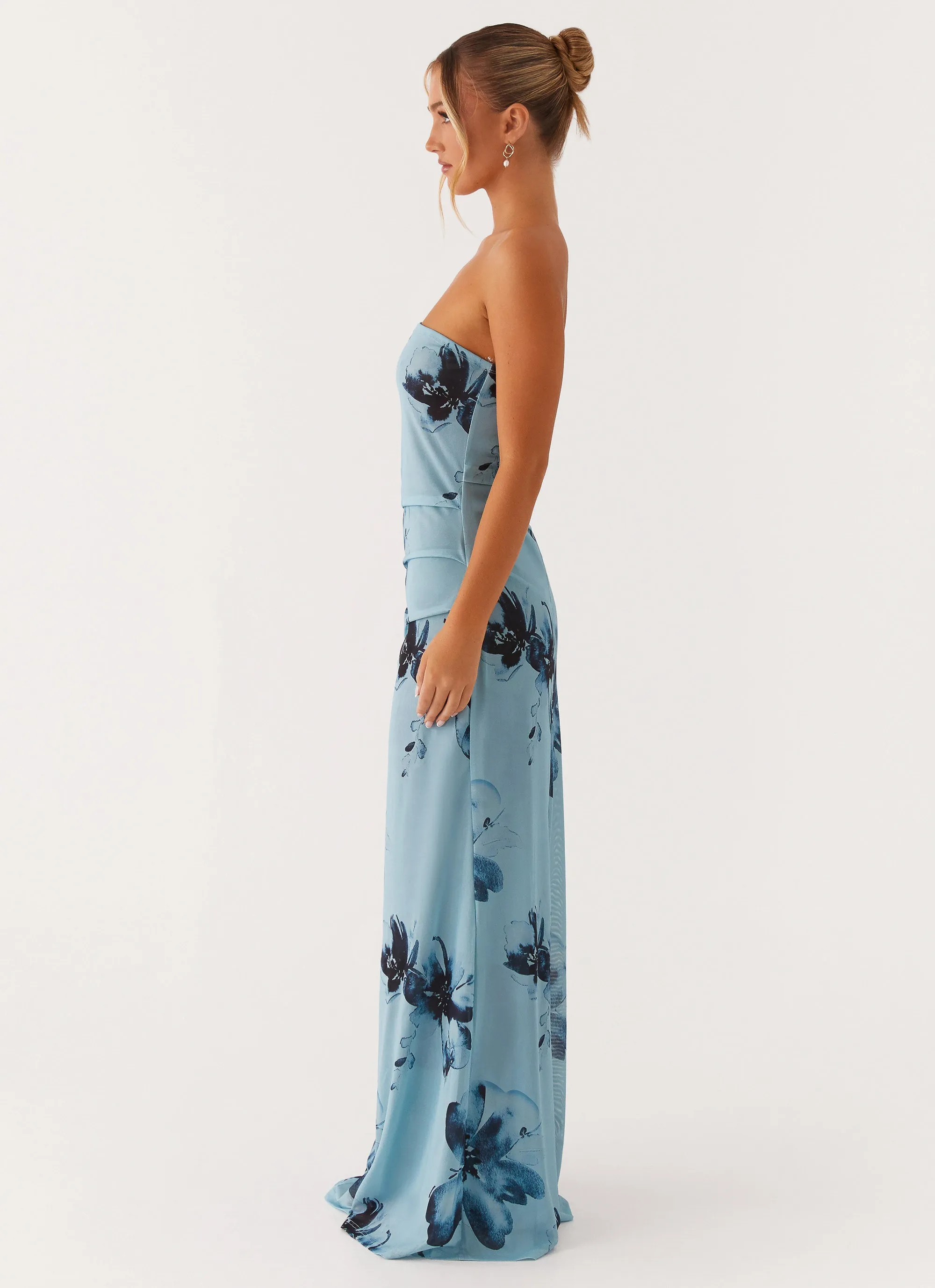 Field Of Dreams Maxi Dress - Blue Black Floral