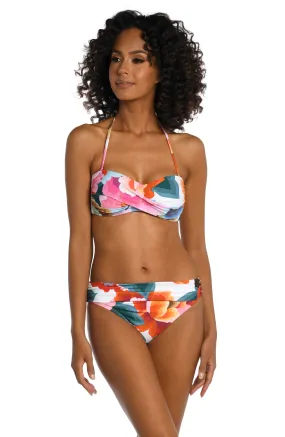 Floral Rhythm Twist Bandeau Bikini Top - FINAL SALE