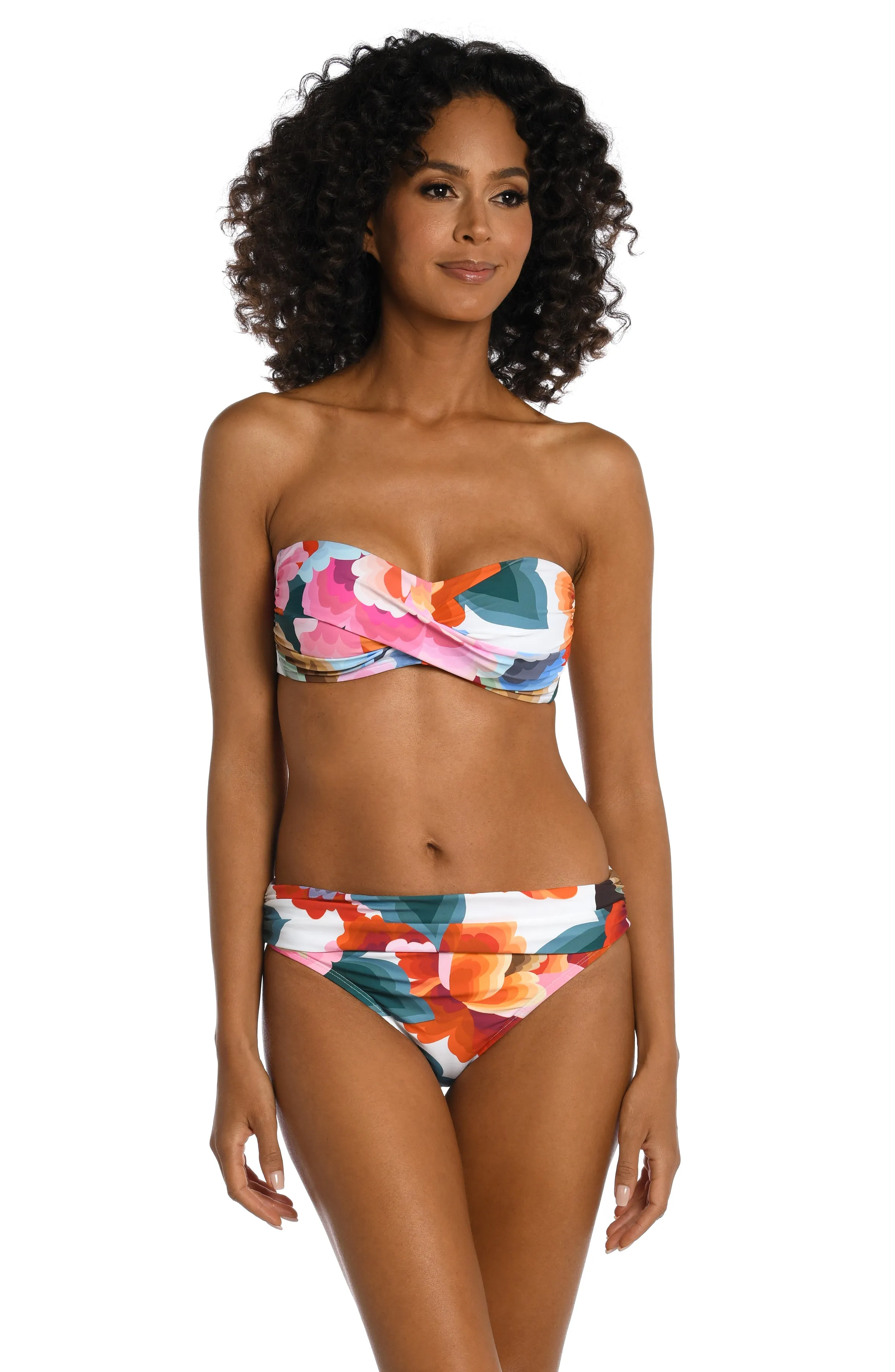 Floral Rhythm Twist Bandeau Bikini Top - FINAL SALE