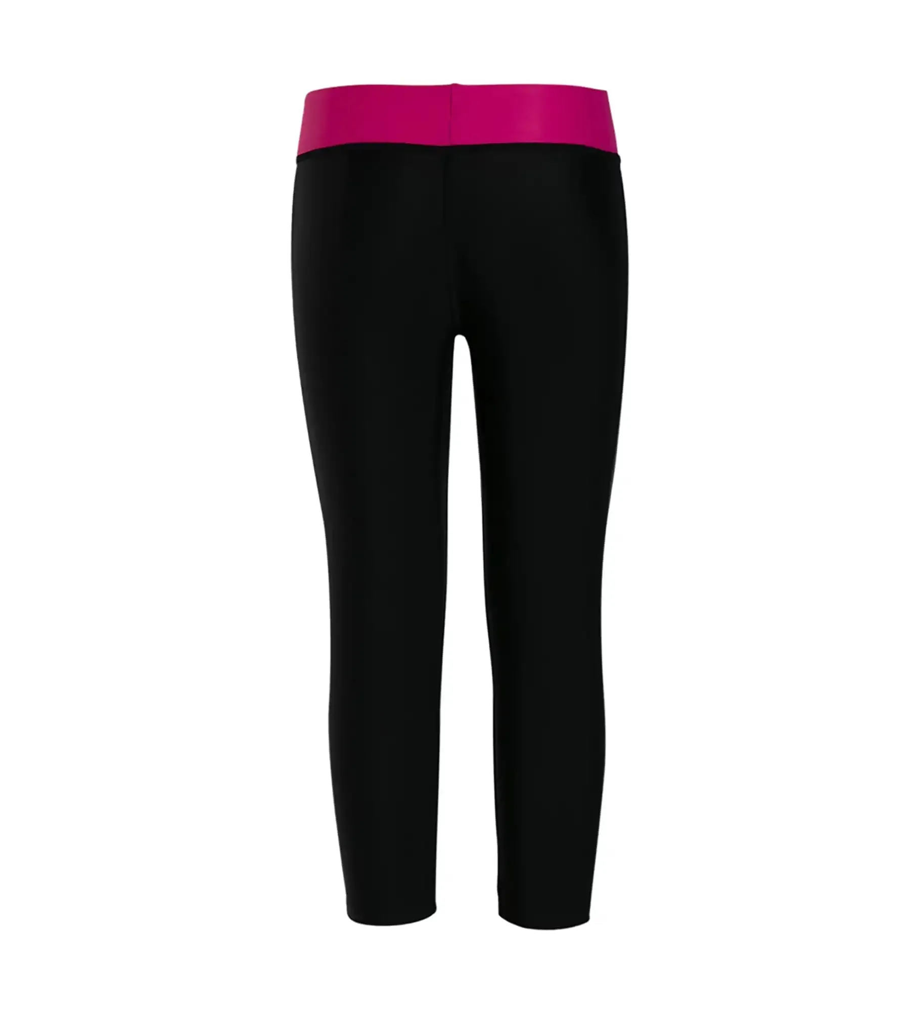 Girl's Solid Swim Capri - Black & Electric Pink