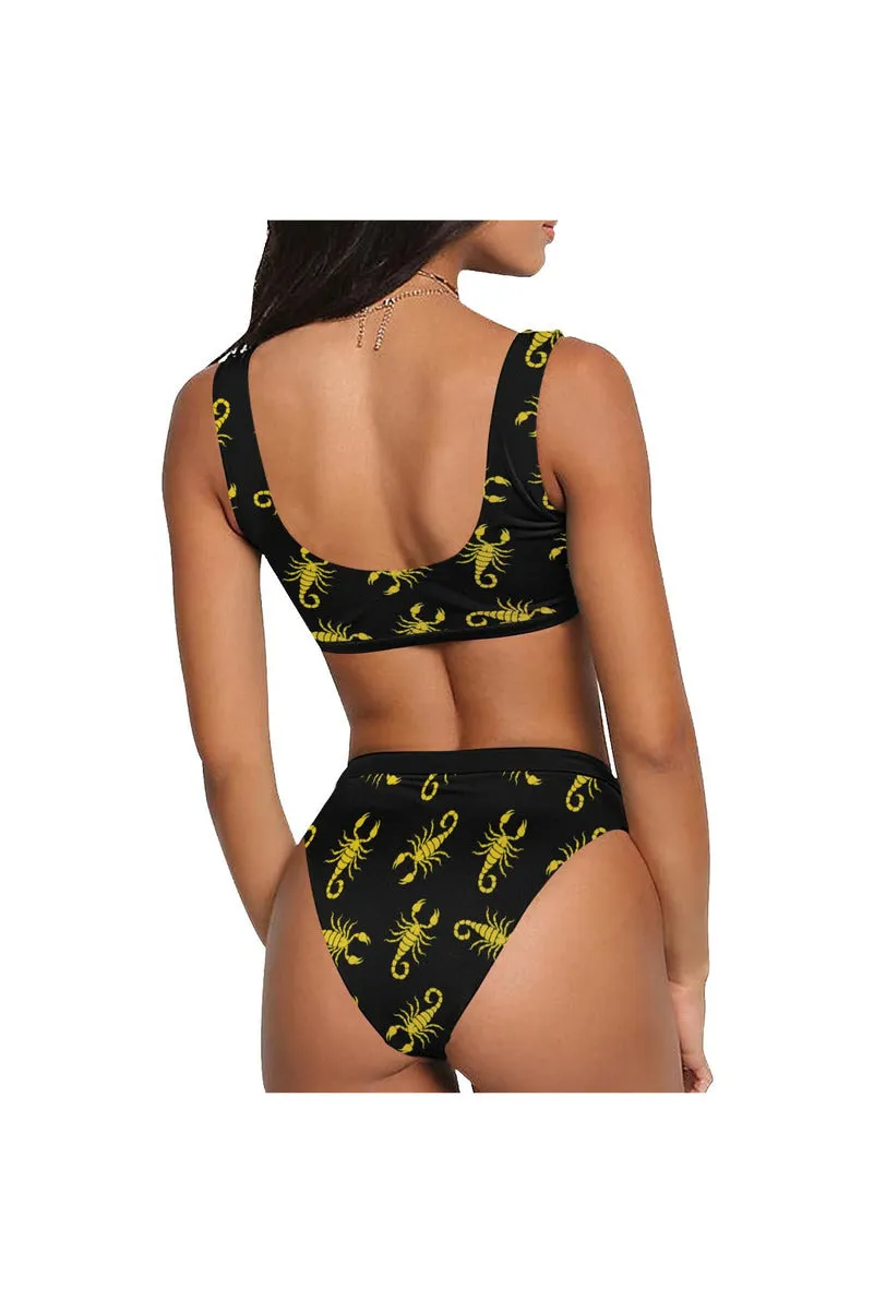 Golden Scorpion Sport Top & High-Waisted Bikini Swimsuit (Model S07)