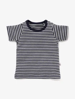 Half sleeve white & black little boys stripe t-shirt for baby